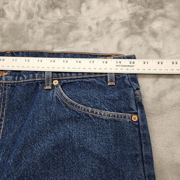 Vintage 90s Levi’s Jeans Mens W42 L30 Dark Wash Orange Tab 517 Bootcut Western - Picture 8 of 12